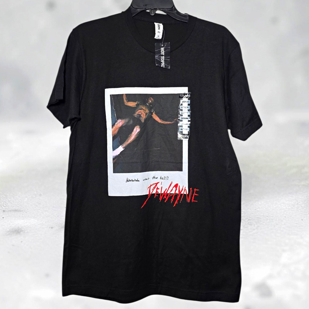 Hot Topic Dewayne HP Polaroid Graphic Tee - Black Cotton Crew Neck - Men's M